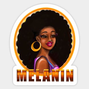 Melanin afro queen 2022 beautiful black woman with afro hair Sticker